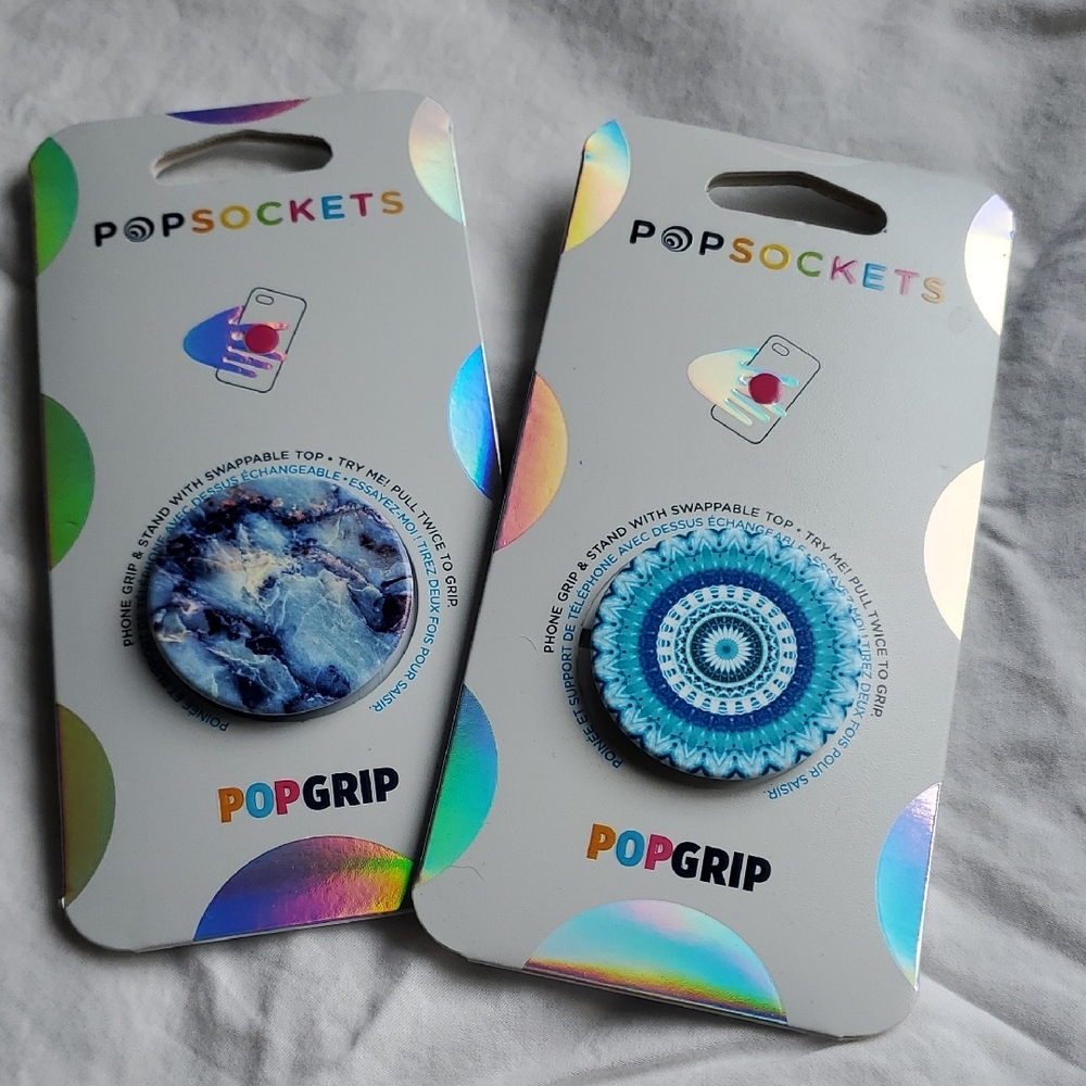 PopSocket Blue Phone Cover with Mandala Design